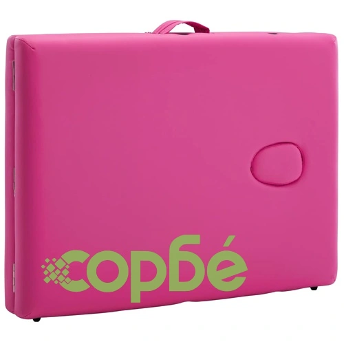 Сгъваема масажна кушетка, 2 зони, алуминий, розова ➤ топ цена ➤ sorbe.bg