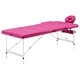Сгъваема масажна кушетка, 3 зони, алуминий, розова