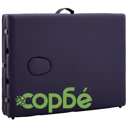 Сгъваема масажна кушетка, 3 зони, алуминий, виненолилава ➤ топ цена ➤ sorbe.bg