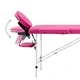 Сгъваема масажна кушетка, 4 зони, алуминий, розова
