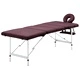 Сгъваема масажна кушетка, 4 зони, алуминий, лилава