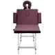 Сгъваема масажна кушетка, 4 зони, алуминий, лилава