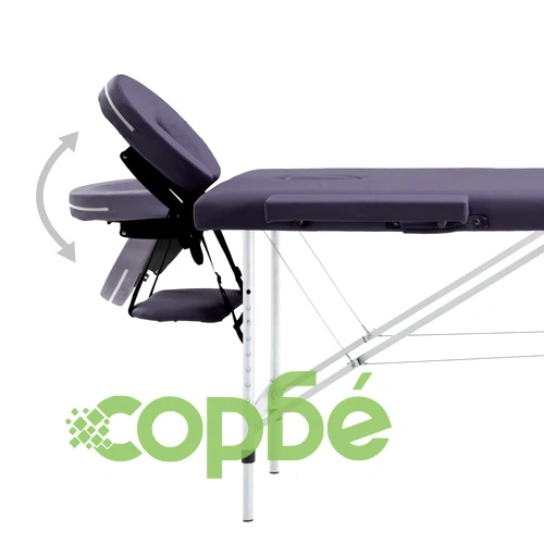 Сгъваема масажна кушетка, 4 зони, алуминий, виненолилава ➤ топ цена ➤ sorbe.bg