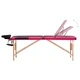 Сгъваема масажна кушетка, 3 зони, дърво, черно и розово