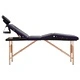 Сгъваема масажна кушетка, 4 зони, дърво, черна и лилава