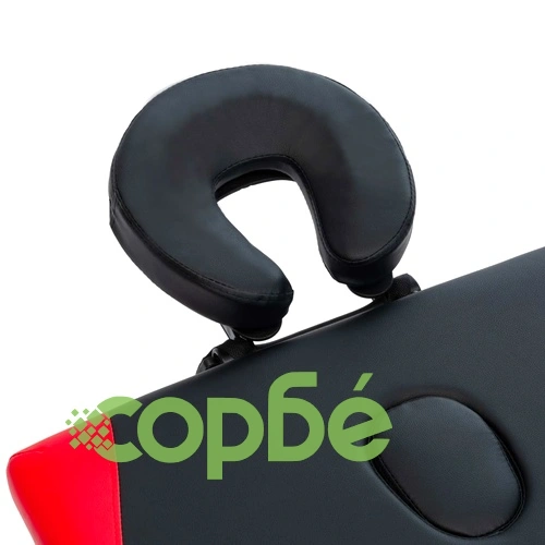 Сгъваема масажна кушетка, 2 зони, алуминий, черно и червено ➤ топ цена ➤ sorbe.bg