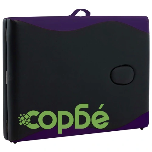 2-зонова сгъваема масажна кушетка, алуминий, черно и лилаво ➤ топ цена ➤ sorbe.bg