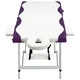 Сгъваема масажна кушетка, 2 зони, алуминий, бяло и лилаво