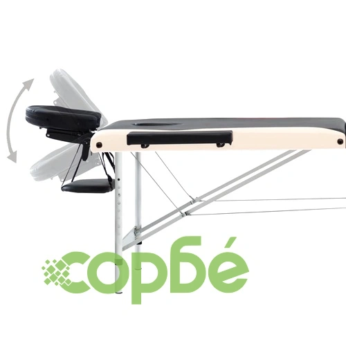 3-зонова сгъваема масажна кушетка, алуминий, черно и бежово ➤ топ цена ➤ sorbe.bg