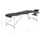 3-зонова сгъваема масажна кушетка, алуминий, черно и бежово