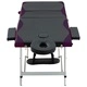 3-зонова сгъваема масажна кушетка, алуминий, черно и лилаво