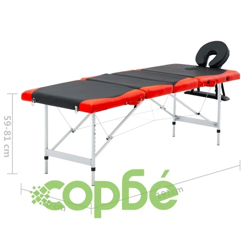 Сгъваема масажна кушетка, 4 зони, алуминий, черно и оранжево ➤ топ цена ➤ sorbe.bg
