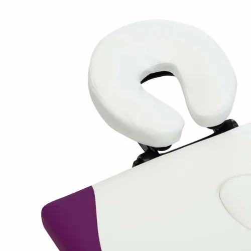 Сгъваема масажна кушетка, 4 зони, алуминий, бяло и лилаво ➤ топ цена ➤ sorbe.bg