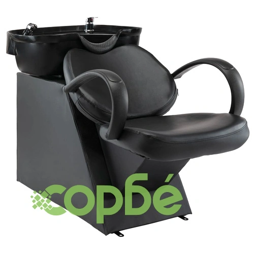 Измивна колона за фризьорски салон, черна, изкуствена кожа ➤ топ цена ➤ sorbe.bg