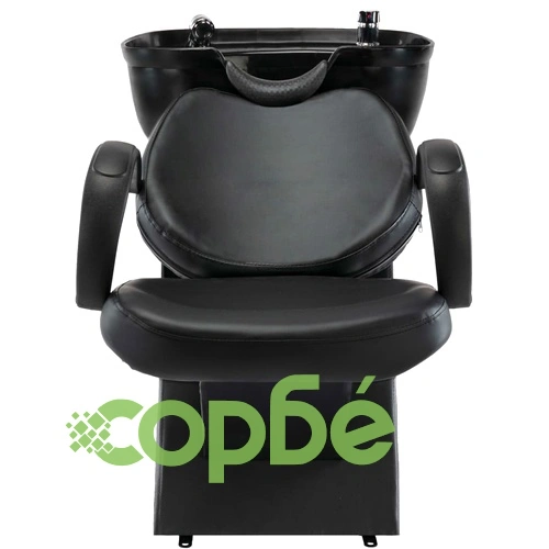 Измивна колона за фризьорски салон, черна, изкуствена кожа ➤ топ цена ➤ sorbe.bg