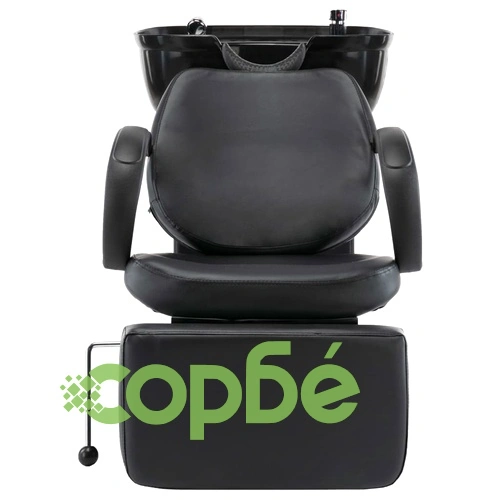 Измивна колона за фризьорски салон, черна, изкуствена кожа ➤ топ цена ➤ sorbe.bg