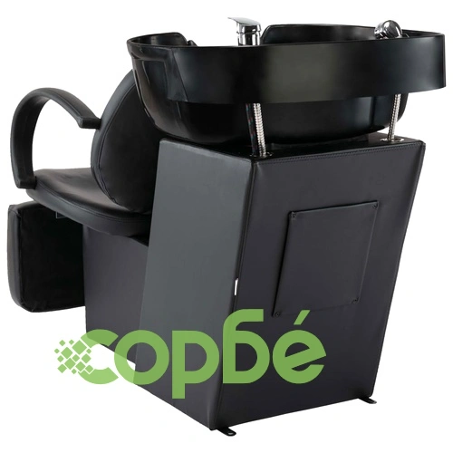 Измивна колона за фризьорски салон, черна, изкуствена кожа ➤ топ цена ➤ sorbe.bg