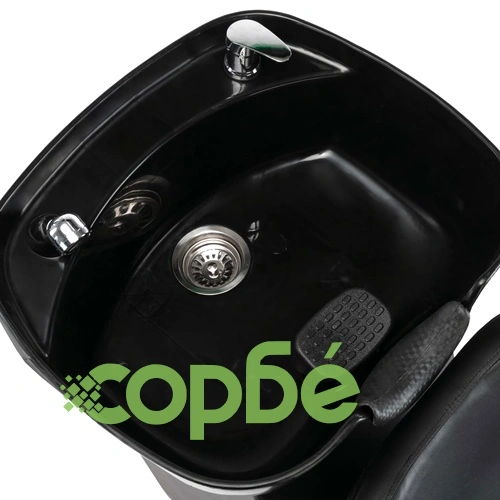 Измивна колона за фризьорски салон, черна, изкуствена кожа ➤ топ цена ➤ sorbe.bg