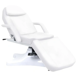 Масажна кушетка, бяла, 180x62x(86,5-118) см