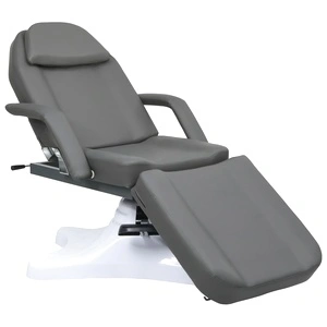 Масажна кушетка, сива, 180x62x(86,5-118) см