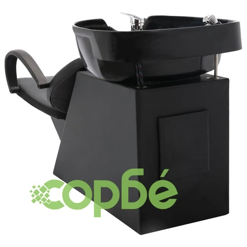 Измивна колона за фризьорски салон, черна, изкуствена кожа ➤ топ цена ➤ sorbe.bg