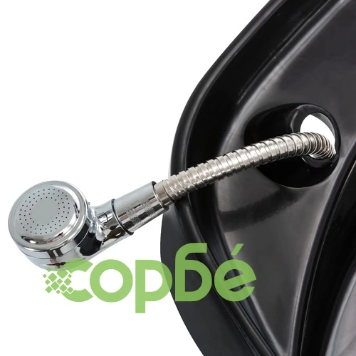 Измивна колона за фризьорски салон, черна, изкуствена кожа ➤ топ цена ➤ sorbe.bg