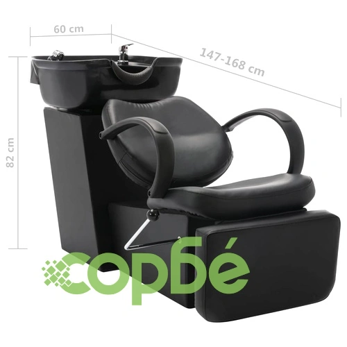Измивна колона за фризьорски салон, черна, изкуствена кожа ➤ топ цена ➤ sorbe.bg