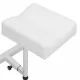 Козметичен стол с опора за крака, бял, 127x60x98 см, еко кожа
