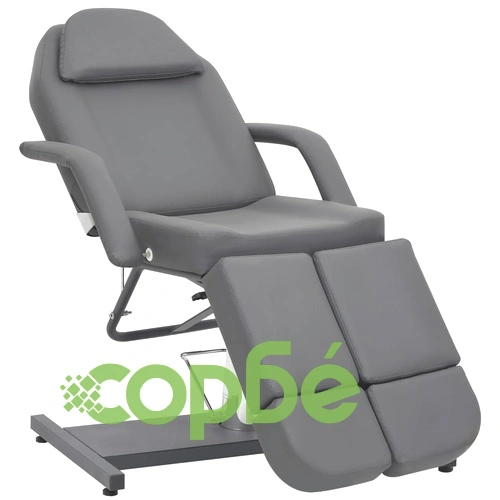 Козметичен стол, изкуствена кожа, сив, 180x62x78 см ➤ топ цена ➤ sorbe.bg