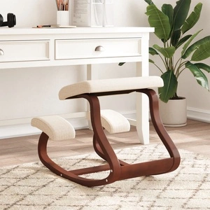 Стол с опора за колене, кремав, 48x71x51 см, шперплат от бреза