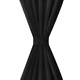 Завеси от микросатен с уши, 2 бр, черни, 140 x 242 см