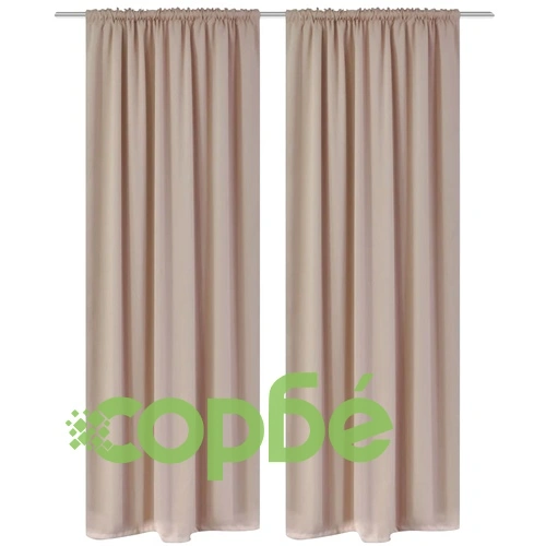 130374 2 pcs Cream Slot-Headed Blackout Curtains 135 x 245 cm ➤ топ цена ➤ sorbe.bg