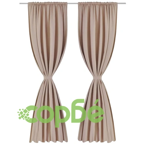 130374 2 pcs Cream Slot-Headed Blackout Curtains 135 x 245 cm ➤ топ цена ➤ sorbe.bg