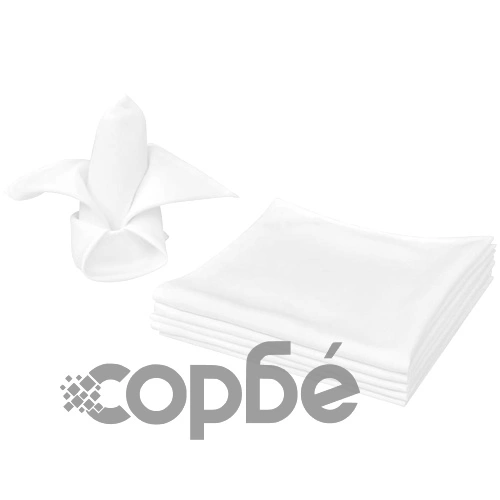 Трапезни салфетки от плат, бели, 25 бр., 50 х 50 см ➤ топ цена ➤ sorbe.bg