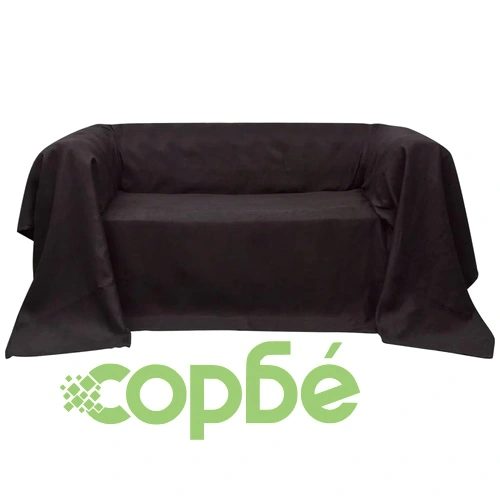 Калъф за диван, микро велур, кафяв, 140 x 210 cм ➤ топ цена ➤ sorbe.bg