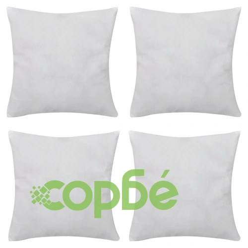Калъфки за възглавници, 4 бр, памук, 50 x 50 см, бели ➤ топ цена ➤ sorbe.bg