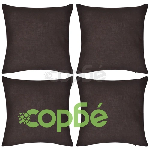 130914 4 Brown Cushion Covers Cotton 50 x 50 cm ➤ топ цена ➤ sorbe.bg