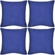 130921 4 Blue Cushion Covers Cotton 80 x 80 cm
