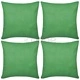 130923 4 Green Cushion Covers Cotton 50 x 50 cm