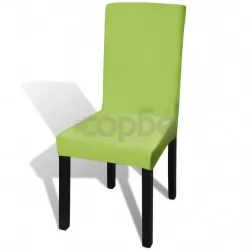 Покривни калъфи за столове, еластични, 6 бр, зелени