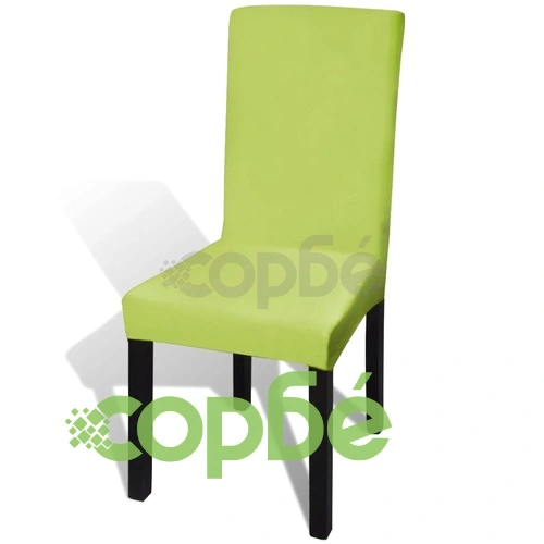 Покривни калъфи за столове, еластични, 6 бр, зелени ➤ топ цена ➤ sorbe.bg