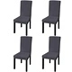 Покривни калъфи за столове, еластични, 4 бр, антрацит