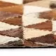 Пачуърк килим от кожа, 160x230 см, триъгълници, кафяво/бяло 
