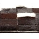 Пачуърк килим от кожа, 80x150 см, квадратен, черно/бяло 