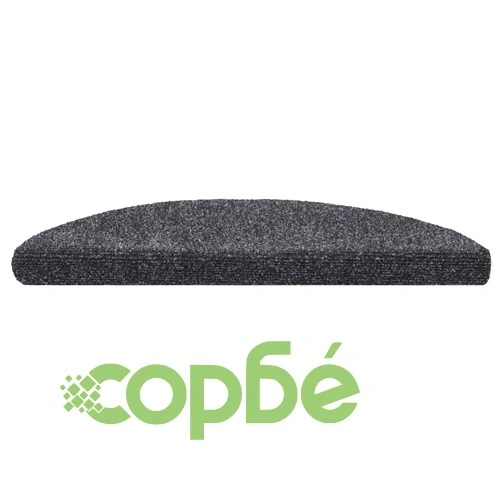 Самозалепващи се постелки за стълби, 15 бр., 56x17x3 см, тъмносиви, полукръгли ➤ топ цена ➤ sorbe.bg