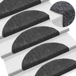 Самозалепващи стелки за стъпала, 15 бр, 56x17x3 см, тъмносиви
