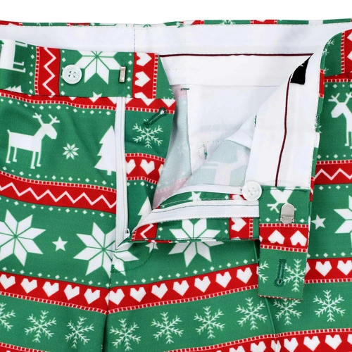 Мъжки коледен костюм с вратовръзка, 2 части, размер 54, зелено ➤ топ цена ➤ sorbe.bg