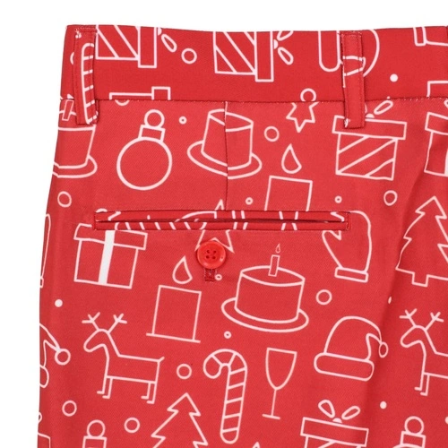 Мъжки коледен костюм с вратовръзка, 2 части, размер 50, червено ➤ топ цена ➤ sorbe.bg