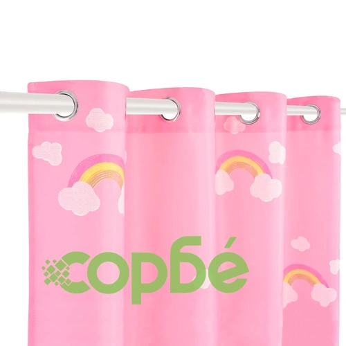 Детски блекаут завеси с принт, 2 бр, 140x240 см, дъга ➤ топ цена ➤ sorbe.bg