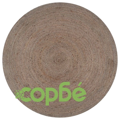 Ръчно тъкан килим от юта, кръгъл, 90 см, сив ➤ топ цена ➤ sorbe.bg